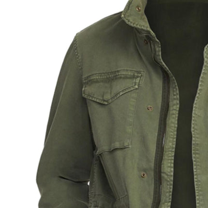 Men's Retro Style Field Jacket | Casual Multi-Pocket Design | Classic Stand Collar | Versatile Outdoor & Workwear | Durable Cotton-Poly Blend | Long Sleeve | Available in Sizes S to 3XL | Perfect for Spring, Autumn, Early Winter