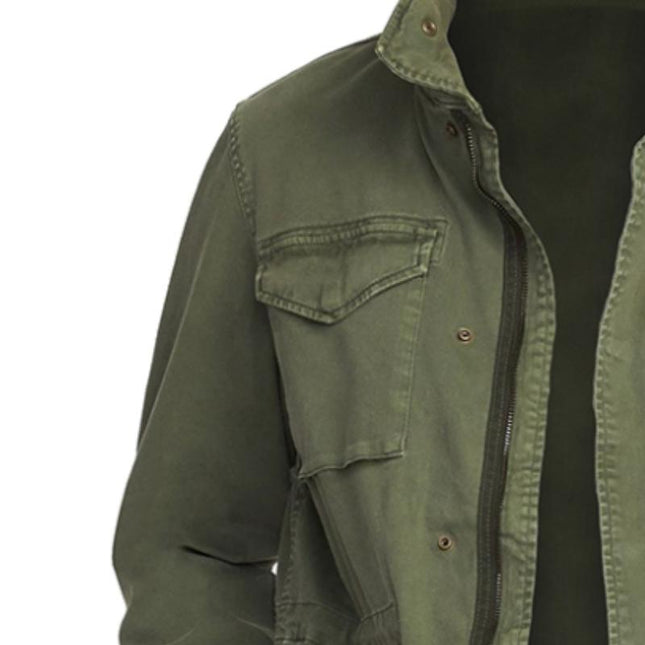 Men's Retro Style Field Jacket | Casual Multi-Pocket Design | Classic Stand Collar | Versatile Outdoor & Workwear | Durable Cotton-Poly Blend | Long Sleeve | Available in Sizes S to 3XL | Perfect for Spring, Autumn, Early Winter