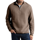 Men's Pullover Sweatshirt | Solid Color Plaid Jacquard | Loose Fit | Soft Fabric | Casual Style | Ribbed Hem & Cuffs | Crew Neck | Versatile Layering | Cozy Comfort | Perfect for Cool Weather | Stylish Texture