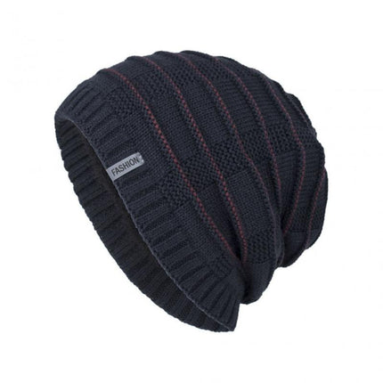 Men's Vintage Warm Knitted Hat | Plush Lined | Winter Beanie | Classic Retro Style | Cozy Insulation | Breathable Acrylic | Timeless Design | Soft and Comfortable | Stretchable Fit | Cold Weather Accessory