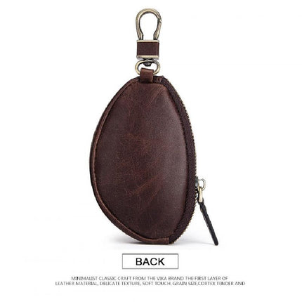 Men's Cowhide Leather Wallet | Zipper Closure | Key Compartment | Compact Design | Premium Quality | Multi-Functional Slots | Soft Lining | Sturdy Key Holder | Durable & Stylish | Perfect Gift