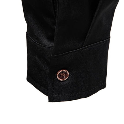 Men's Slim Fit Long Sleeve Shirt | Asymmetric Hem | Slanted Placket | Lapel Collar | Casual & Stylish | Premium Cotton Blend | Adjustable Cuffs | Versatile Dress Shirt for Men