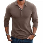Men's Lapel Slim Fit Long Sleeve Polo Shirt | Cotton Blend | Casual & Semi-Formal | Breathable Fabric | Classic Polo Details | Ribbed Cuffs | Machine Washable | Versatile Styling | Premium Quality