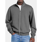 Men's Sweatshirt Jacket | Solid Color | Zipper Stand Collar | Long Sleeve | Soft Cotton-Blend Outerwear | Regular Fit | Versatile Lightweight Coat | Casual & Sporty Style | Spring & Fall Essential