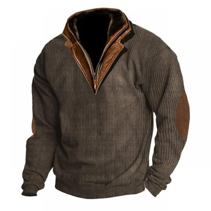 Men's Colorblock Sweatshirt | Cotton-Polyester Blend | Lapel Collar | Long Sleeves | Casual & Semi-Casual | Regular Fit | Stylish Stitching | Fall & Winter Wear | Versatile Layering Piece