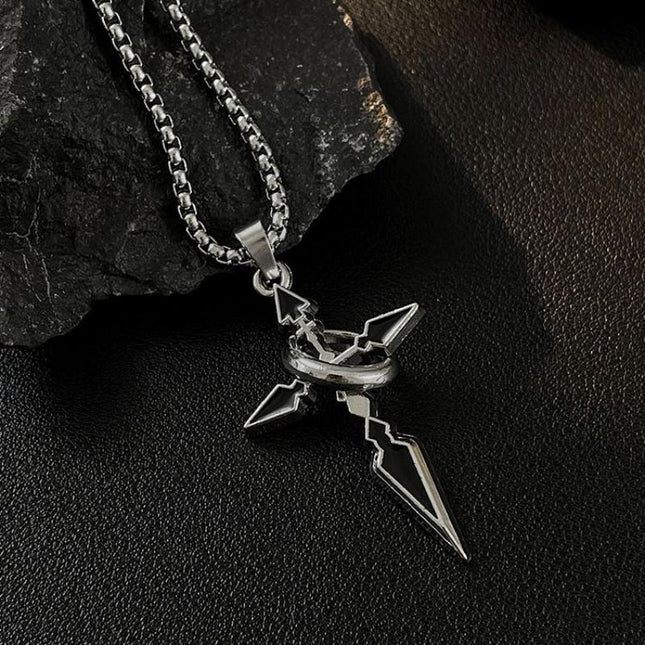Retro Cross Pendant Necklace | Vintage-Inspired Jewelry | Stylish Casual Accessory | Unisex Fashion Statement | Unique Design for Versatile Wear