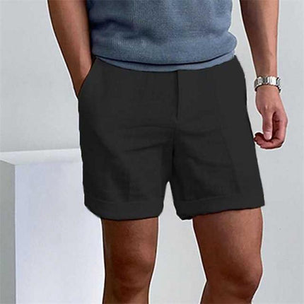 Men's Classic Vintage Linen Beach Shorts | Breathable Summer Fabric | Side Pockets | Straight Fit | Versatile Warm Weather Style | Spring & Summer Essentials | Durable & Comfortable