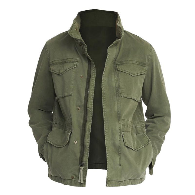 Men's Retro Style Field Jacket | Casual Multi-Pocket Design | Classic Stand Collar | Versatile Outdoor & Workwear | Durable Cotton-Poly Blend | Long Sleeve | Available in Sizes S to 3XL | Perfect for Spring, Autumn, Early Winter