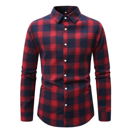 Men's Plaid Button-Down Shirt | Long-Sleeve | Relaxed Fit | Soft Cotton Blend | Spread Collar | Versatile Style | Casual & Smart-Casual Wear | Spring & Autumn | Lightweight | Chest Pocket | Comfortable Design