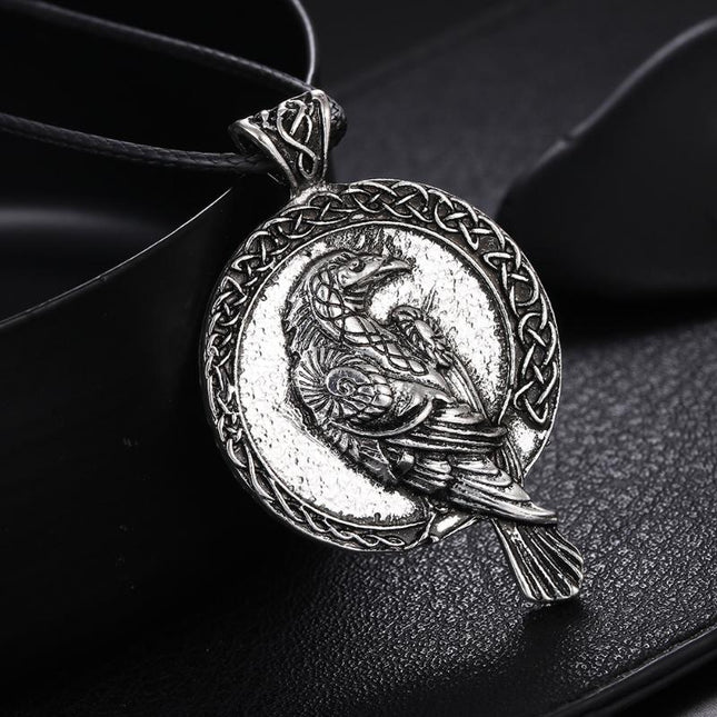 Celtic Raven Necklace | Viking Pendant | Vintage Style | Casual Wear | Jewelry for Men & Women | Norse Mythology Inspired | Gift for Him or Her | Unique Ancient Design