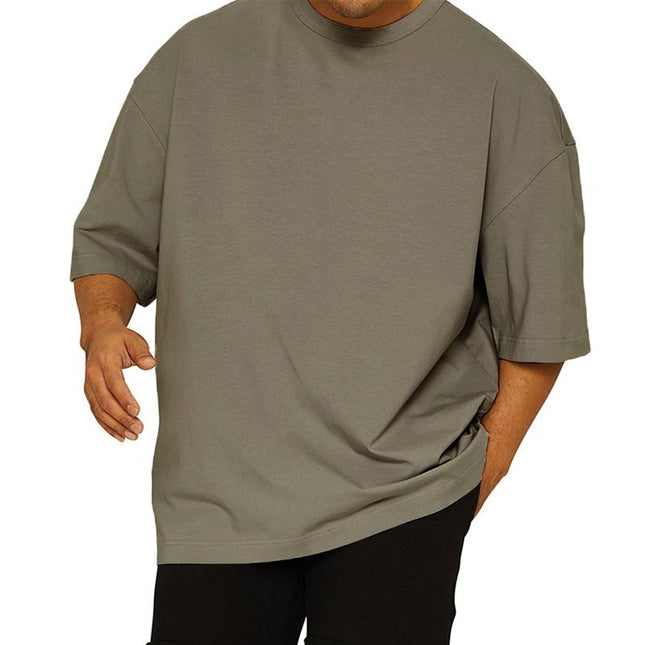 Men's Cotton Loose Fit Sports T-shirt | Solid Color | Round Neck | Pullover | Short Sleeve | Casual Fitness | Breathable | Comfortable | Spring Summer Autumn | Activewear