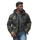 Men's Camouflage Hoodie | Outdoor Multi-Pocket Jacket | Single-Breasted Design | Military Inspired | Casual Fit | Adjustable Features | Durable Breathable Fabric | Versatile Styling | Ideal for Hiking Camping