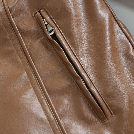 Men's Vintage Leather Jacket | Thick Warm Fur Lapel | Slim Fit | High-Quality Durable Leather | Zipper Closure | Functional Pockets | Versatile Colors | Stylish Design | Perfect for Layering | Winter Fashion