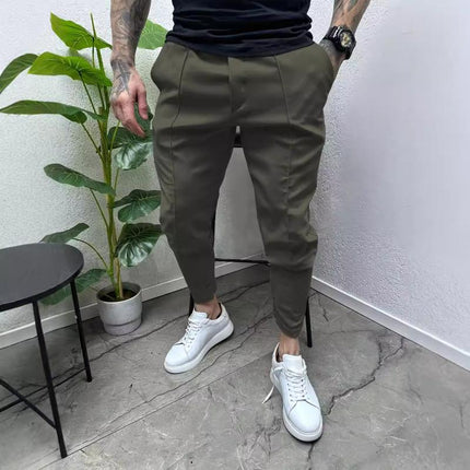 Men's Casual Pants | Solid Color | Drawstring Waist | Soft Breathable Fabric | Relaxed Fit | Versatile Style | Side & Back Pockets | Comfortable & Stylish | All-Season Wear