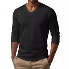 Men's Slim Fit V-Neck Long Sleeve T-Shirt | Cotton Blend | Casual Tee | Comfortable Stretch | Versatile Styling | Easy Maintenance | Ideal for Layering | Contemporary Design | Stylish Attire