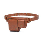 Men's Leather Waist Bag | Outdoor Sports Zipper Adjustable Pack | Durable Multi-Compartment Design | Compact Lightweight Hands-Free Storage | Stylish Travel Accessory