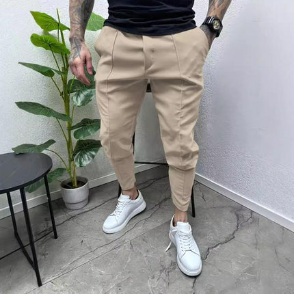 Men's Casual Pants | Solid Color | Drawstring Waist | Soft Breathable Fabric | Relaxed Fit | Versatile Style | Side & Back Pockets | Comfortable & Stylish | All-Season Wear