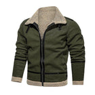 Men's Vintage Suede Jacket | Lambswool Lined | Warm Lapel | Loose Fit | Zipper Closure | Functional Pockets | Casual Winter Outerwear | Insulated Warmth | Rugged Style | Fall & Winter Coat