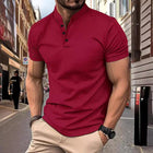 Men's Slim Fit Waffle T-Shirt | Stand Collar | Casual Short Sleeve | Soft Comfortable Fabric | Versatile Colors | Easy Care | Durable Stitching | Lightweight | Perfect for Layering