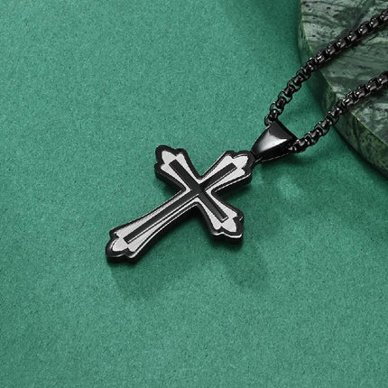 Retro Casual Cross Pendant Necklace | Color Matching Design | Unique Jewelry for Men & Women | Vintage Style Accessory