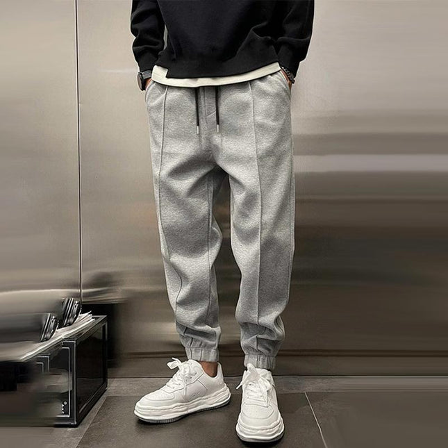 Men's Plush Polyester Casual Sports Pants | Elastic Waist with Drawstring | Loose Fit with Side/Back Pockets | Durable and Comfortable for Sports & Activities | Machine Washable