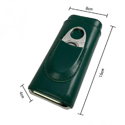 Men's Leather Cigar Case | Travel Humidor | Portable Humidification | Premium Leather | Compact Design | Secure Storage | Accessory Holder | Zipper Closure | Soft Lining | Keeps Cigars Fresh & Protected