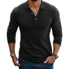 Men's Lapel Slim Fit Long Sleeve Polo Shirt | Cotton Blend | Casual & Semi-Formal | Breathable Fabric | Classic Polo Details | Ribbed Cuffs | Machine Washable | Versatile Styling | Premium Quality