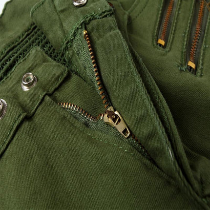 Men's Slim-Fit Jeans | Zipper Decor | Multi-Pocket | Mid-Rise Waist | High-Quality Denim | Casual | Durable & Stretch | Urban Style | Versatile | Streamlined Silhouette | Multiple Sizes Available