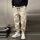 Men's Plush Polyester Casual Sports Pants | Elastic Waist with Drawstring | Loose Fit with Side/Back Pockets | Durable and Comfortable for Sports & Activities | Machine Washable