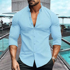 Men's Waffle Texture Shirt | Solid Color | Lapel Collar | Long Sleeve | Button Up | Casual & Semi-Formal | Premium Fabric | Classic Design | Versatile Fit | Multiple Sizes | Layering Essential