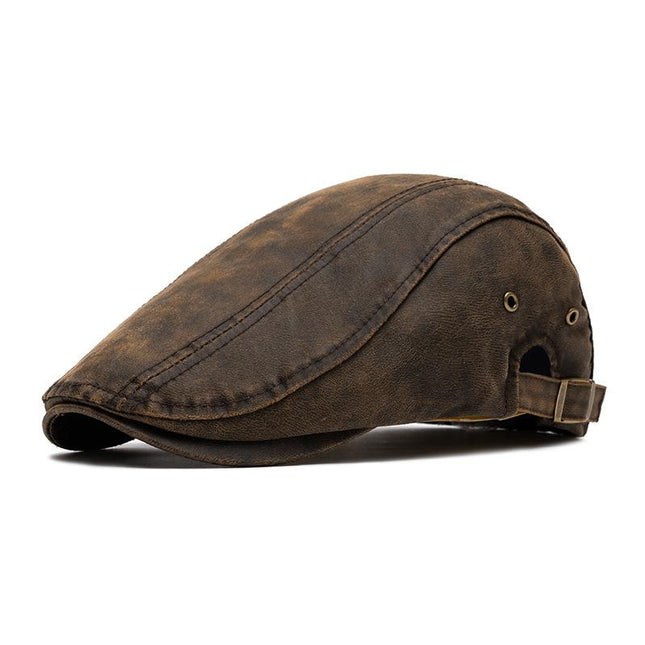 Men's Vintage Distressed Beret | Classic Style Artisanal Hat | Soft Fabric Blend | Adjustable Fit | Versatile Accessory for Casual and Formal Outfits | Timeless Rustic Charm