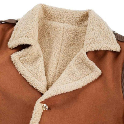 Men's Mid-Length Fleece Suede Casual Coat | Single Breasted | Suede Lapel Collar | Long Sleeve Outerwear | Warm & Stylish | Versatile Design | Soft & Durable Fabric | Available in Sizes M to 4XL | Classic Men's Jacket