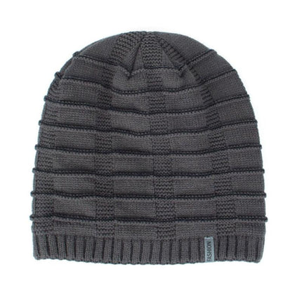 Men's Vintage Warm Knitted Hat | Plush Lined | Winter Beanie | Classic Retro Style | Cozy Insulation | Breathable Acrylic | Timeless Design | Soft and Comfortable | Stretchable Fit | Cold Weather Accessory