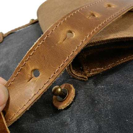 Men's Waterproof Canvas Backpack | Vintage Style | Contrast Design | Multi-Pocket | Weather-Resistant | Urban Outdoor Bag | Comfortable Fit | Durable Straps | Casual Daypack | Ideal for Travel | Men's Adventure Backpack