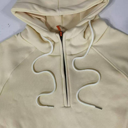 Men's Relaxed Fit Zip-Up Hoodie | Solid Color Cotton-Blend Sweatshirt | Raglan Sleeves with Adjustable Hood | Fleece Lined | Casual Hip-Length Design for Layering | Versatile Spring & Fall Outerwear