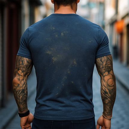 Men's Retro Style Casual T-Shirt | Explosion Note Print | Round Neck | Short Sleeve | Comfortable Cotton Blend | Fashionable Graphic Tee | Versatile Spring Summer Top | Sizes S-3XL | Ideal For Everyday Wear
